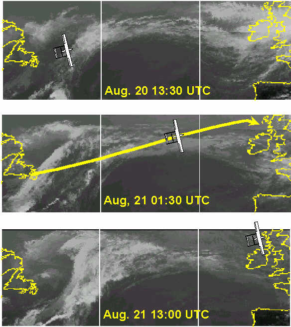 Infrared satellite imagery provided by CIMSS at the University of Wisconsin for aerosonde atlantic crossing