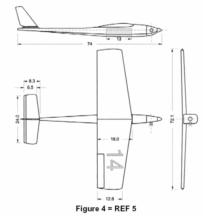 Design drawing for TAM 5 uav, the first FAI Class F8 UAV to cross the Atlantic
