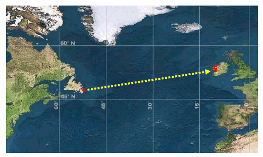 Last reported position of TAM5 is indicated on map by the small red plane